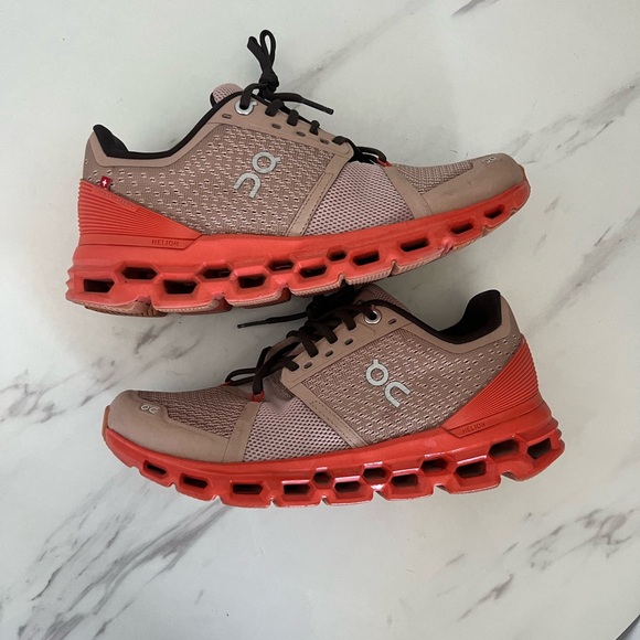 On Running Women’s Cloudstratus Orange & Brown Size 6 - Picture 2 of 9